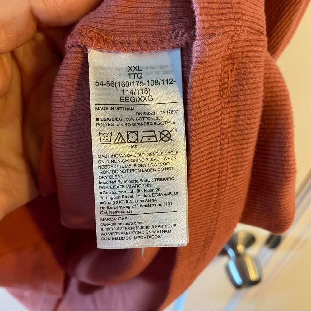 GAP Muave Ribbed Button Tshirt Size XXL - Picture 4 of 5
